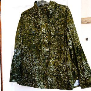 LOGO by Lori Golstein Cotton Twill Printed Camo Jacket Size 14